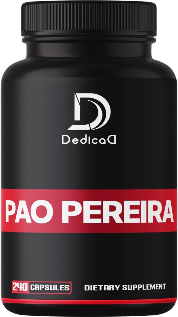 1000Mg Pao Pereira Bark Exact Capsules - 240 Cuentas para 4 meses de suministro - Fórmula de Extracto Fuerte para la Salud Inmune, Balance Corporal, Fuerza &amp; Bienestar general