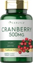 Carlyle Cranberry Pills ← 500mg ← 100 Caplets  durable Non-GMO, Gluten Free Supplement for Women &amp; Men