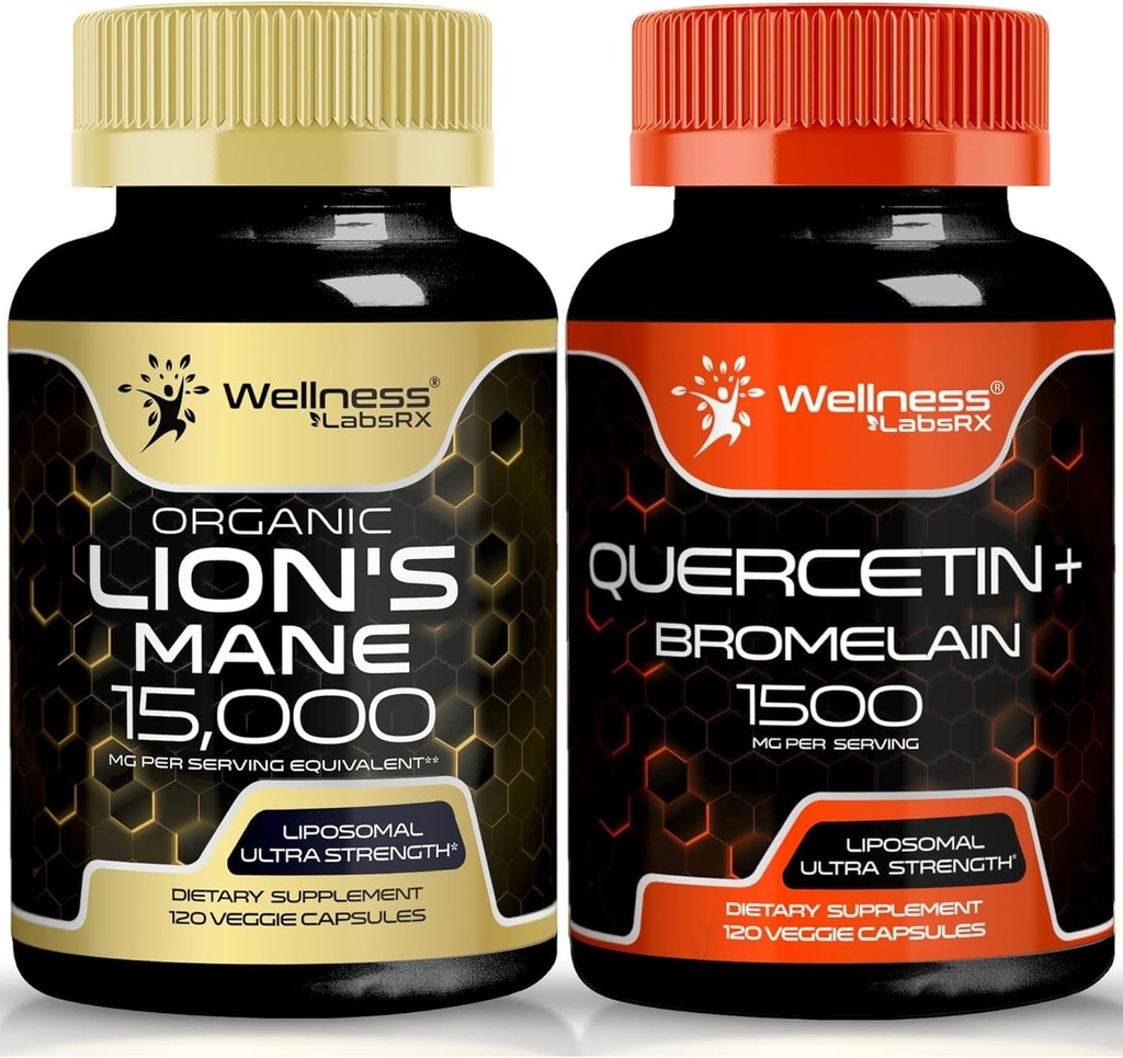 WELLNESS LABSRX Quercetin con Bromelain  durable Lions Mane Capsules