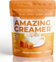 Superfoods Company Amazing Creamer with Collagen - Keto Creamer-Hyaluronic Acid &amp; MCT Oil - Brain Boost &amp; Curbs Cravings - Supports Healthy Skin & Hair - Diet-Friendly [30 Servings] [Salted Caramel]