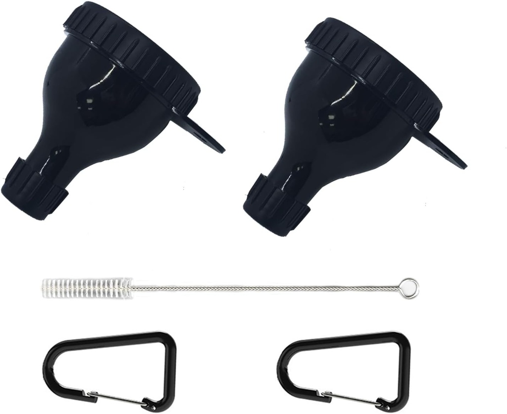 2Pack Protein Powder Container to go Portable Supplement Funnels for Filling Bottles with Protein Powder Compartment Pill Storage Great for Workout Travel to-Go Fitness Funnel with Brush &Carabiners