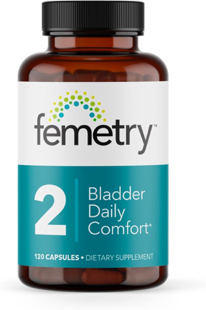 Femetry Bladder Daily Comfort - Soothes Irritation - Supports Healthy Histamine Response - Promotes Bladder Lining Health - Interstitial Cystitis - 120 Capsules