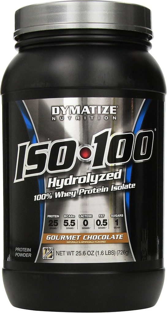 Dymatize ISO 100 Whey Protein Powder con 25g de Hidrolyzed, Chocolate, 1.6 Libra (Pack of 1), 25.6 Unce