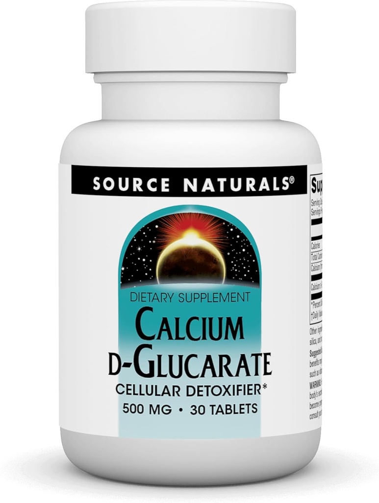 Fuente Naturales Calcio D-Glucarate 500mg Detoxificador Celular - 30 Tabletas