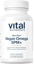 Vital Nutrients Ultra Pure® Vegan Omega SPM+ Ø Vegan Specialized Pro-Resolving Mediators (SPM) Omega-3 Suplemento Silencio Minor Joint Discomfort Relief* ← Gluten, Dairy, Soy Free, Non-GMO TEN 90 Mini Softgels