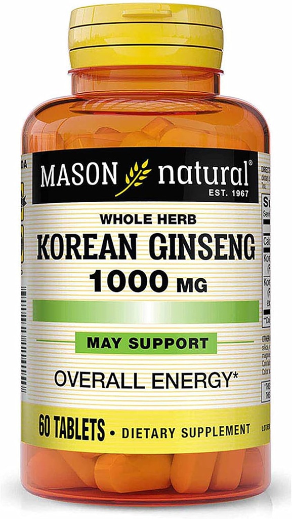 Mason Vitaminas Ginseng coreano Ginseng 1000mg Tablets