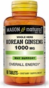 Mason Vitaminas Ginseng coreano Ginseng 1000mg Tablets