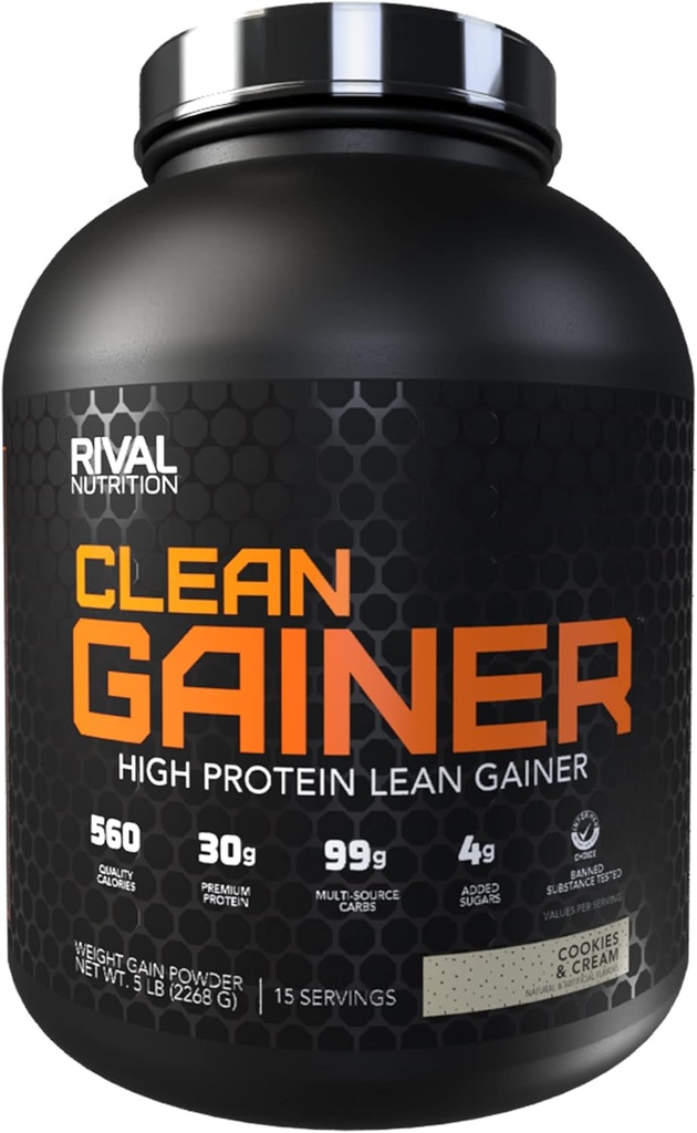 Rival Nutrition Clean Gainer - Cookies &amp; Cream, 5lbs