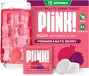 ¡Plink! Tablas de electrolitos de fizzy para adultos " niños - Granate Berry, 12ct – Family-Friendly Daily Hydration – Low Sugar, Vegan, Keto Friendly, Non-GMO
