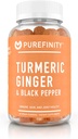 PUREFINITY Turmeric y Ginger Suplemento Gummies con Pepper Negro, Soporte Conjunto Curcumin Chewables con Sabor Delicioso – Gluten Free, No GMO, Vegan, 60 Conde