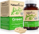 NaturaNectar - Green Bee Propolis Capsules - NSF Contents Certified Brazilian Green Propolis - Gluten-Free Propolis Suplementos con Flavonoids - Naturalmente Fuentedo a través de la Apicultura ética (60pcs.)