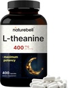 Double Strength L Theanine 400mg, 400 Capsules ← Max Potency L-Theanine Suplemento para la relajación, el sueño &amp; la calma Apoyar Silencio Forma libre Biodisponible ← Aminoácido Natural para Mujeres &amp; Hombres