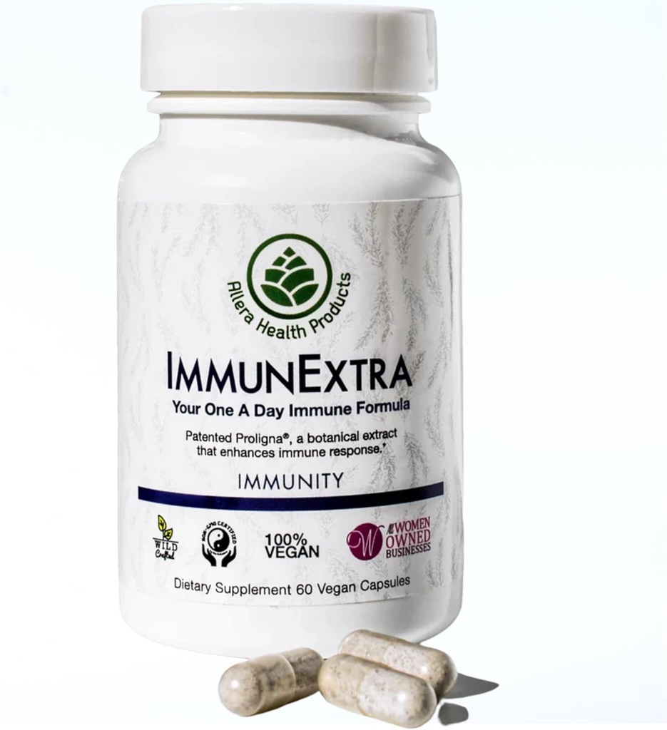 Allera Health Pine Pollen Capsules - Organic & Vegan ProLigna Plant-Based Diet Supplement - Helps Support Healthy Immune Defense Vitamins - Powder Extract Harvested from Wild Crafted Trees - 60 Caps