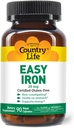 Country Life Easy Iron 25mg Capsules - Gentle Non-Constipating Ferrochel - Vegan Vitamin Supplement for Women &amp; Men - Supports Body Energy