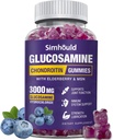 Glucosamine Chondroitin Gummies - 3000MG Extra Strength Joint Support Supplement with MSM & Elderberry, Flexibility, Antioxidant Immune Support Gummy for Adults, Men &amp; Women