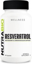 NutraBio Resveratrol Suplemento, 500 mg - Antioxidante natural para ayudar a luchar contra los radicales libres y apoyar el envejecimiento saludable, 90 cápsulas