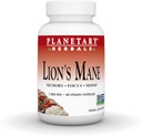 Planetario Herbals Lion's Mane, for Memory, Focus, and Mood*, 1,000 mg - 60 cápsulas Vegan