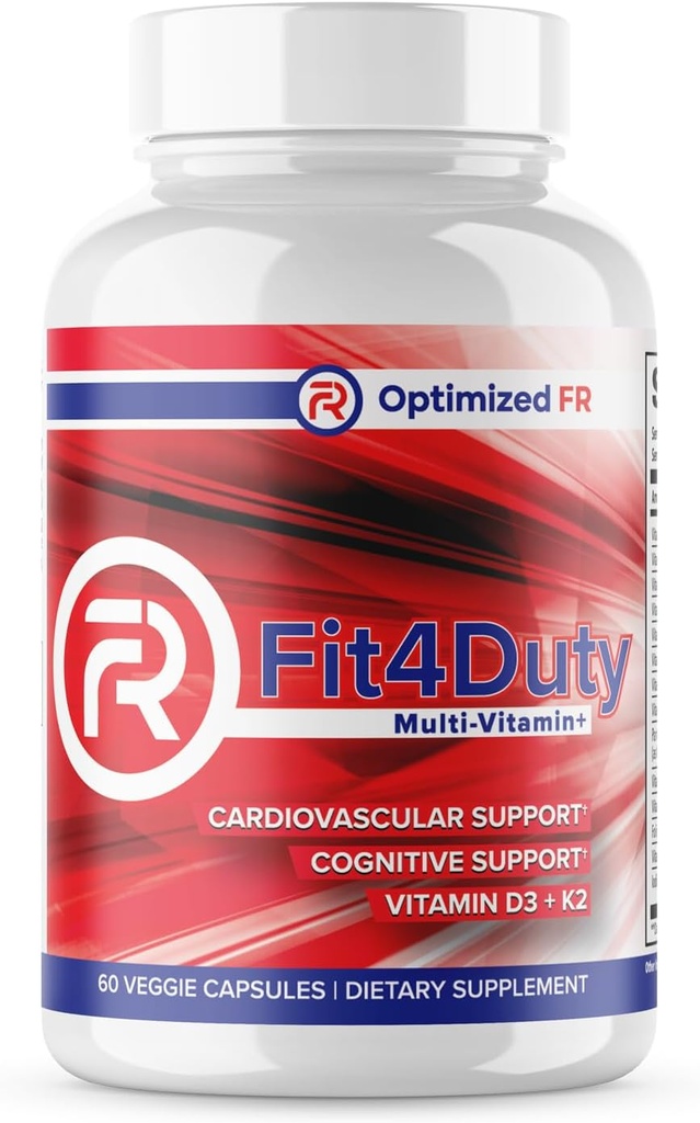 Fit4Duty Multivitamin+ para los primeros encuestados, Uno por día Multivitamínico Plus Otros nutrientes, 60 Serviciones, 2 Mes de Suministro
