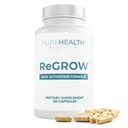 PUREHEALTH RESEARCH ReGrow - Hair Growth Vitamins - with Saw Palmetto, Biotin, Collagen, Zinc, Iron, Iodine, Selenium &amp; More - Hair Supplements for Women &amp; Men - 60 Capsules