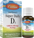 Carlson Super Daily D3 4,000 UI (100 mcg), Heart &amp; Immune Health, Teeth & Bone Strength, Unflavored, 365 Drops