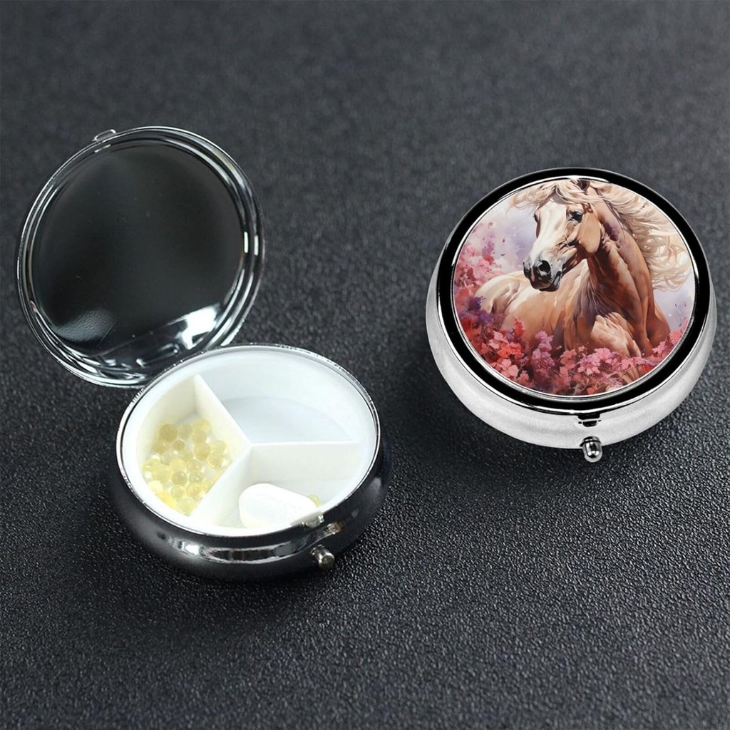 Caja de Píldora redonda 3 Caja de Píldora Pill Containe Caja de Píldora para Viajar Funda de Píldora de Acuarela Organizador de Píldora de Acuarela para Vitaminas