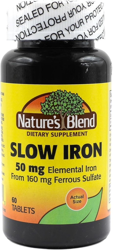 Iron lento de la naturaleza 50 mg (160 mg) Comparar con Slow Fe® 60 Tablets