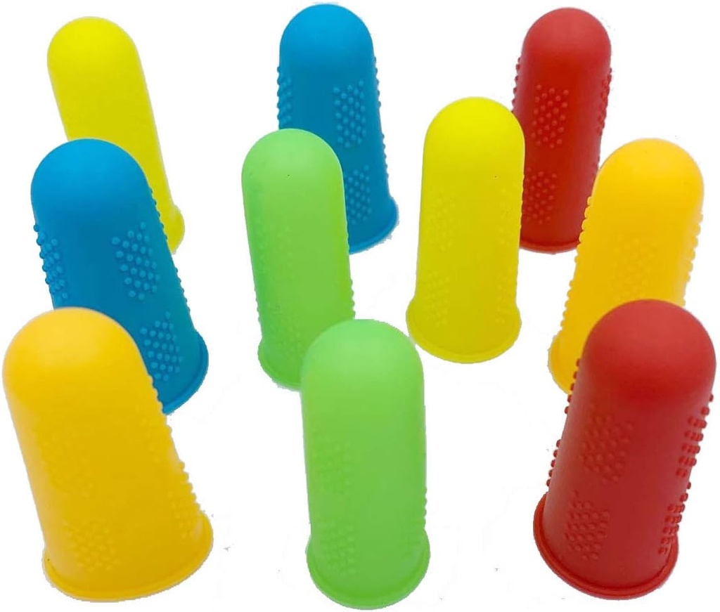 Silicone Finger Protector,JDWG 10 pcs Finger Covers Finger Cots, Hot Glue Gun Finger Caps, Finger Sleeves,Great for Trigger Finger/Finger Cracking/Finger Arthritis/Finger Callus. (Mix Color)