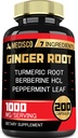 7-en-1 Ginger Root Suplemento con Turmeric Curcumin, Berberine, Peppermint Leaf, Astragalus Root, Ceylon Cinnamon, Beet Root - 200 cápsulas