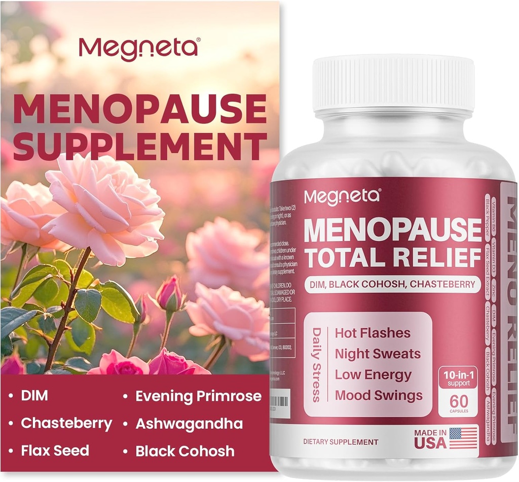 Suplementos de la menopausia para las mujeres, soporte Flash calientes &amp; Night Sweats, con Black Cohosh, DIM " Evening Primrose, Hormonal Balance " Mood Support – 60 cápsulas