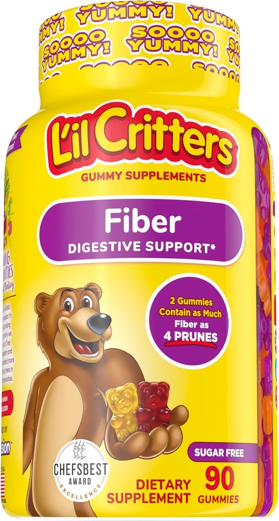 Vitafusion Fiber Well Fit Gummies, 90 Conde y L’il Critters Kids Fiber Gummies, 90 Gummies