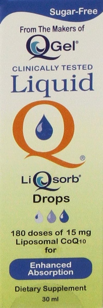 Liquid Q® LiQsorb® Liposomal CoQ10 Drops (No Flavored, Sugar Free, Non GMO) 30ml
