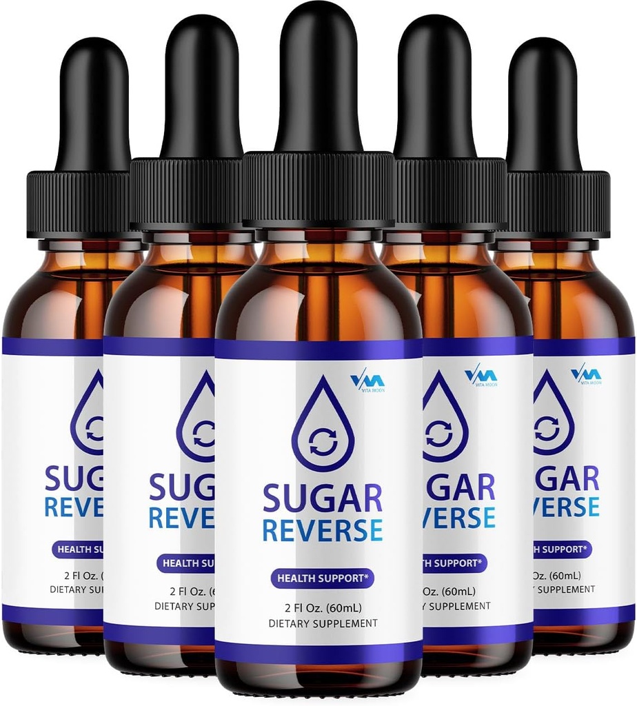 (5 Pack) SugarReverse Drop Healthy Vitamin Support Supplement - Sugar Reverse Advanced Formula, Sugar Reverse 24 horas líquido, azúcar invertido en energía y estrés extra Reseñas, 5 meses de suministro