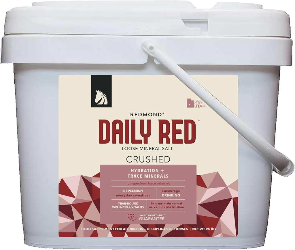 REDMOND Rock Crushed Loose Mineral Salt Electrolyte Suplemento para Caballos (25 LBS)