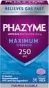Phazyme Maximum* Strength Anti-Gas 250 mg Simethicone Gas Relief for Adults, Fast Gels Quickly Ease Bloating, Pressure & Discomfort, 36 Condes