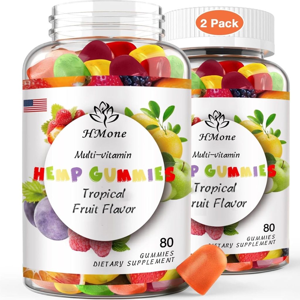 2 Packs Mangas de cáñamo orgánico Fortalecer Extra Alta Potencia con Aceite de cáñamo puro Extracto de cáscara de oso comestible vegano - No GMO, Vegan, Bajo Azúcar