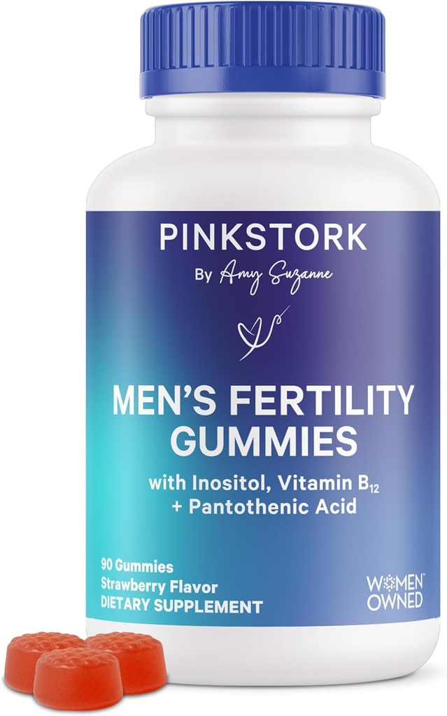 Blue Stork Fertility Suplemento Gummies para Hombre - Vitaminas Prenatales Hombres, Concepción Apoyo para Él - Salud Reproductiva, Balance Hormonal & Motilidad - 90 Cuenta