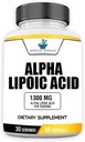 American Standard Supplements Alpha Lipoic Acid 1300mg Por Serving - Vegan, Gluten Free, Non-GMO, 60 Capsules, 30 Servings