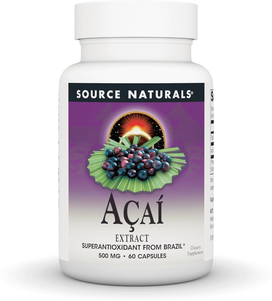 Source Naturals Acai Extract, Superantioxidant from Brazil* - 500 Mg - 60 Capsules