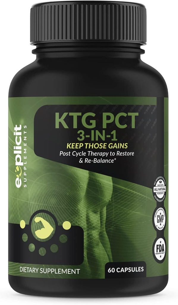 eXplicit Suplementos Mantener esos Gains PCT 3-in-1 - Terapia del Ciclo Post - 60 cápsulas