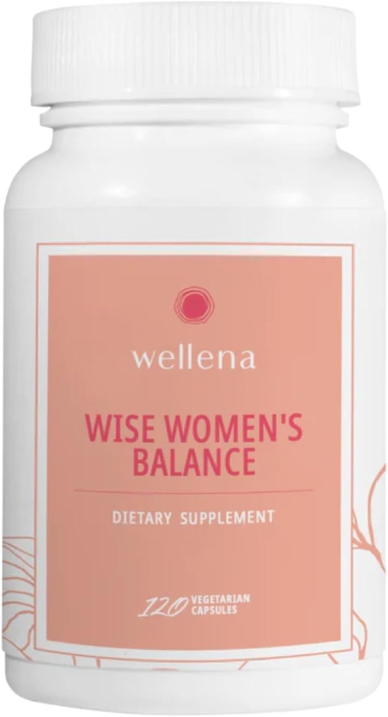 Wellena Wise Women’s Balance by Magdalena | Highly Bioavailable and Synergistic Herbal, Vitamin, and Mineral Blend for Hormonal Balance in Peri- and Menopause | 120 Vegetarian Capsules 60-Day Supply