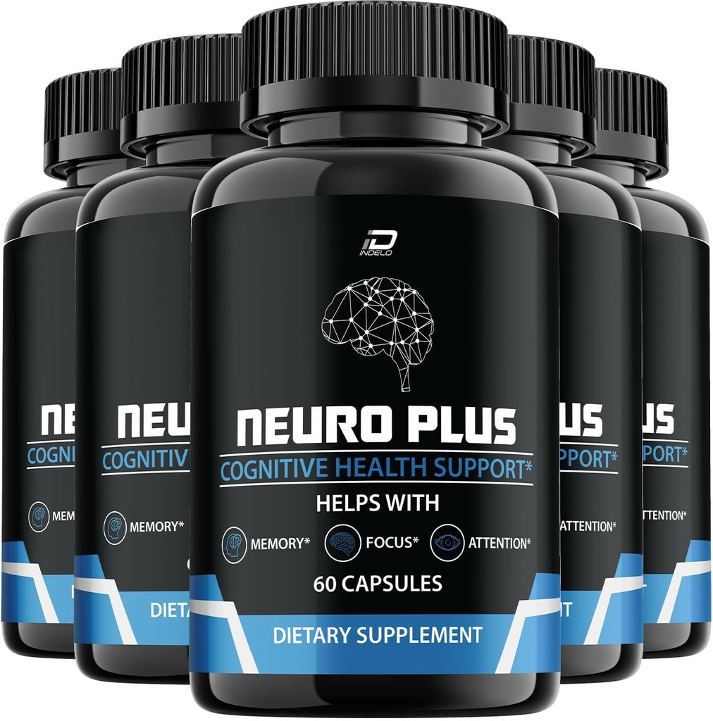 Neuro Plus Brain Supplement, NeuroPlus for Memory Formula, Nero Plus PQQ para reducir los efectos negativos de la Fog cerebral, Neuro+ Función cognitiva, Nuero Plus Comentarios (5 Pack - 300 cápsulas)