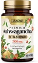 Construido por Nature Ashwagandha 2100mg Extra Strength Stress Relief & Mood Support with Black Pepper Extract for Max Absorption - Non-GMO, Vegan, Gluten-Free - 60 cápsulas