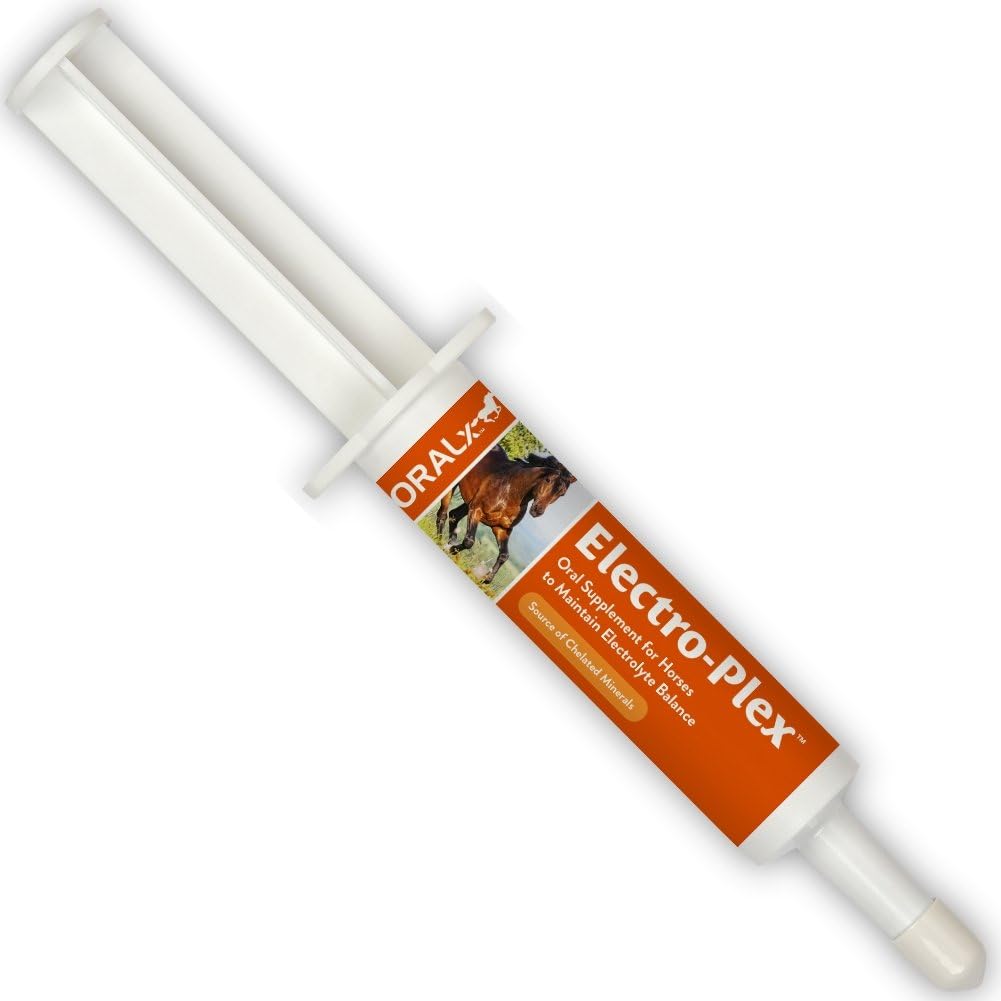 Pasta electro-Plex para caballos. Repone Electrolitos " Nutrientes. Alienta el consumo de agua. Easy-Dose Syringe. 1.2 Oz.