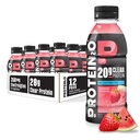 Bebida de hidratación Protein2o - 2-en-1 Liquid Clear Whey Protein Isolate and Electrolyte Drink - 20g Protein, Vitaminas B5, B6 - Post-Workout Recovery - 16.9 Fl Oz - 12 Conde Strawberry Watermelon
