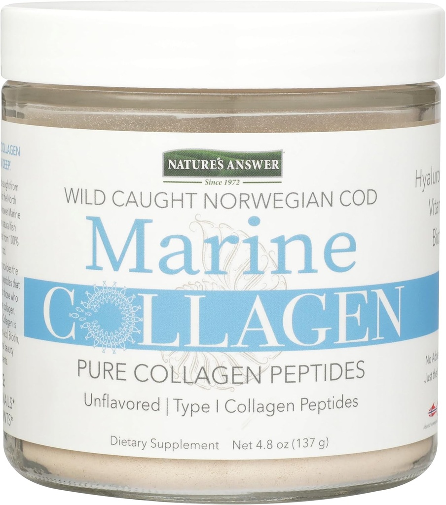 Respuesta de la naturaleza Colágeno Marino Líquido Silencioso Pepturos colágenos puros con ácido hialurónico " Biotina " soporta el cabello saludable, la piel, los clavos, los huesos "  durable Gluten-Free 4.8oz