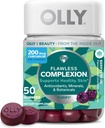 OLLY Complejo impecable Gummy, Soporte de piel clara y saludable, vitaminas E, A, zinc, suplemento chewable, Berry - 50 cuenta (Pack of 1)
