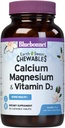 Bluebonnet Nutrition Calcium Magnesium Plus Vitamin D3 Earthsweet, Bone Health &amp; Muscle Relaxation, Soy-Free, Gluten-Free, Kosher Certified, Dairy-Free, 90 Vanilla Flavored Chewable Tablets