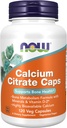 NOW Foods Supplements, Calcium Citrate with Vitamin D, Magnesium, Zinc, Copper, and Manganese, 120 Veg Capsules