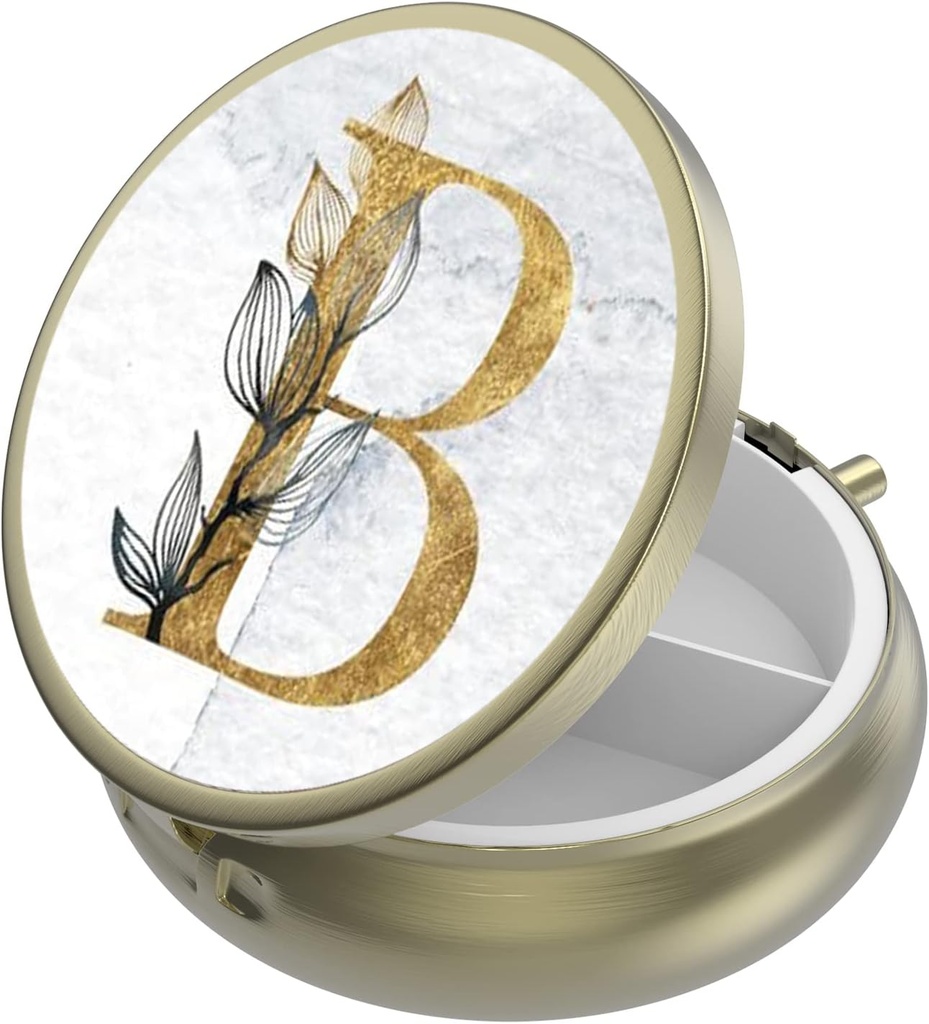 Cute Small Pill case for Pockets & Purses,Elegant Pill Box hace un gran regalo,2 Compartment Travel Medicine Organizer Tiendas Progesterone,Capsule Pills, Ibuprofeno, Vitaminas, Pendientes Volver