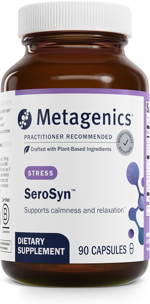 Metagenics SeroSyn - L-Theanine Supplement - Supports a Sense of Restfulness* - 5-HTP Suplemento - No Gluten-Free - 90 cápsulas